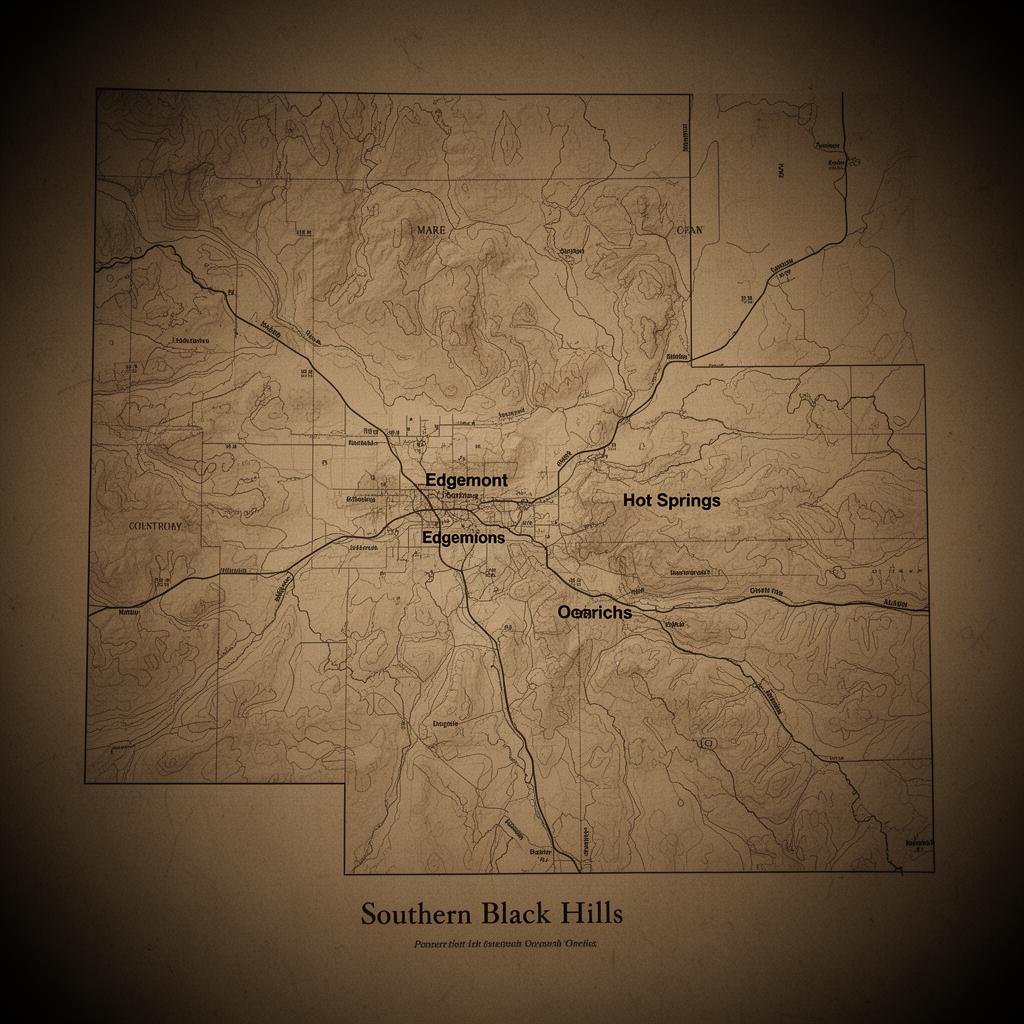 Topographic map of the Southern Black Hills service area